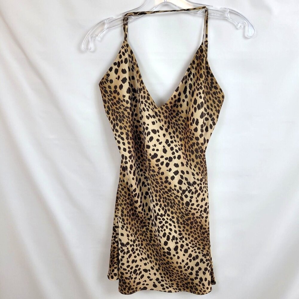 Victoria's Secret Chemise Small Cheetah Animal Print Lingerie Nightie Silky Sexy